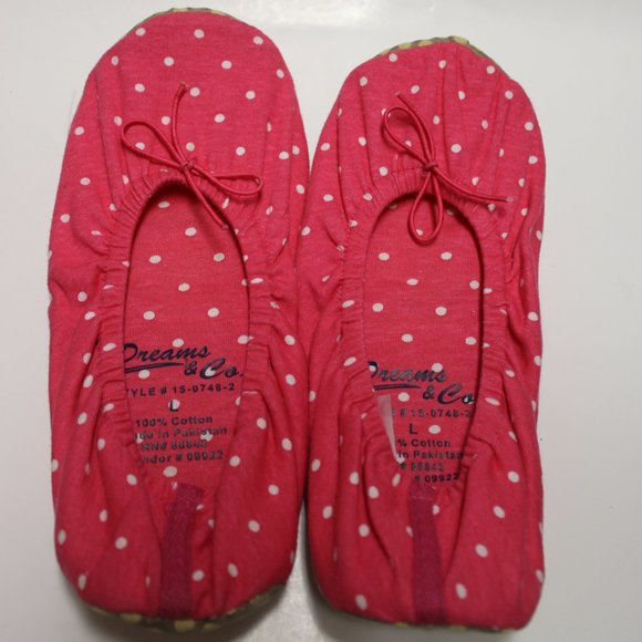 Dreams & Co Shoes - Dream&Co. Pink Polka Dot Slippers